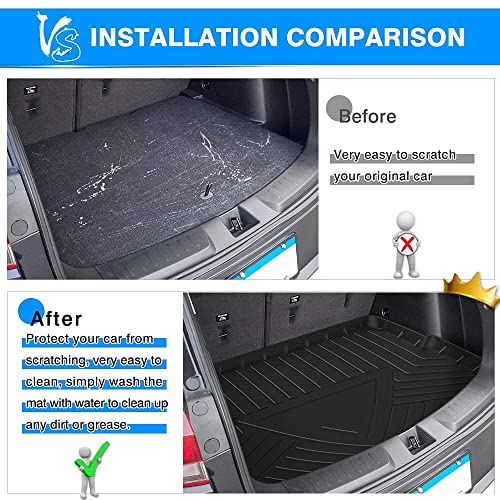 KUST Trunk Cargo Mat for 2021-2025 2026 Chevy Trailblazer Accessories, All Weather Cargo Liner TPE Rubber Raised Edge (Only for Cargo Deck in Lower Position) - style: Trailblazer 2021-2026 │ Trunk Mat