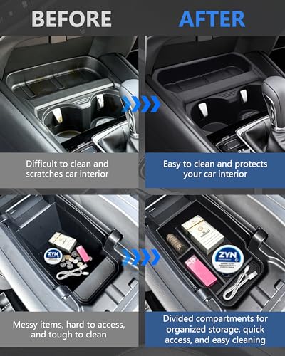 Center Console Organizer Tray & Cup Holder Insert for 2023-2026 Mazda CX50, 2PCS Set, Custom Fit Console Storage & Cup Holder Liner with Anti-Slip Design, Not for CX-5 - size: For CX50 2023-2025 2pc
