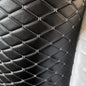 Quilted Foam Vinyl Fabric Classic Pattern with 0.23" Sponge Backing, 59" W × 39" L Faux Leather Fabric for Car Headliner, Furniture Upholstery, Headboards,Diamond 2" x 3" - color: Black&white