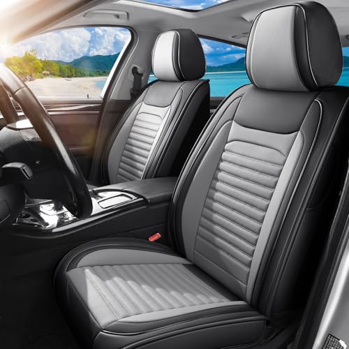 Front Seat Covers Fit for Acura TL 1999-2014, Car Seat Covers Front Seats, Breathable Faux Leather AutomoTLve Seat Covers Front Pair Anti-Slip Seat Cover(Black&Gray, Front) - color: Black&Gray, size: Fit for TL(front seat)