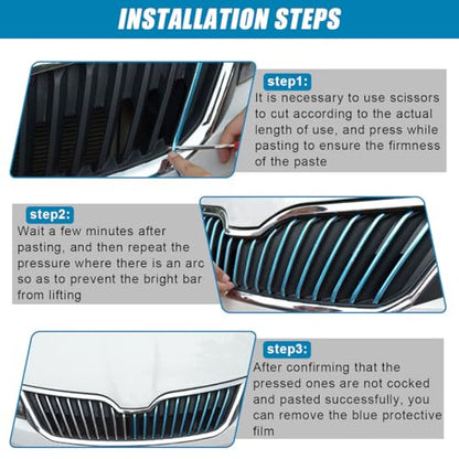 39Ft Automotive Chrome Trim Strip Line, 1/4" Wide Scratch-Proof Car Body Side Molding Trim, Car Door Fenders Exterior and Interior DIY Decoration for Bumper, Window