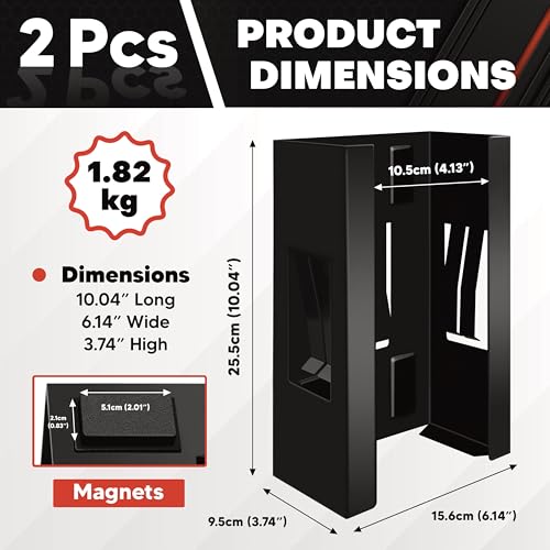 C&T 2 Piece Magnetic Glove Box Holder, Tissue Dispenser, Holds Boxes of Gloves, Towels, Wipes and Tissues,Suitable for Wall mounting, toolboxes, garages, workshops, Offices and Kitchens - style: 2pc
