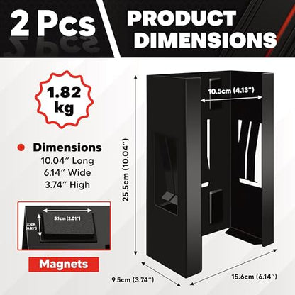C&T 2 Piece Magnetic Glove Box Holder, Tissue Dispenser, Holds Boxes of Gloves, Towels, Wipes and Tissues,Suitable for Wall mounting, toolboxes, garages, workshops, Offices and Kitchens - style: 2pc