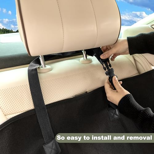 Waterproof Backseat Cover for Car Trucks Van SUV Jeep,Rear Bench Towel Seat Covers,(Black) - color: Black