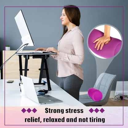 Geelin 2 Pcs Micro Bead Roll Pillow 11.8 x 6.3 Inch Soft Bolster Cylindrical Pillow for Sleeping Home Travel Neck Head Back Support Rest(Purple, Pink) - color: Purple,pink