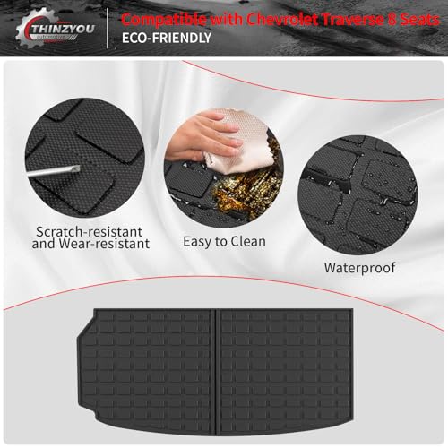 8 Seats Floor Mats Compatible with 2024 2025 2026 Chevy Traverse&GMC Acadia Cargo Liner Back Seat Cover Protector Caogo Mats 24-25 Chevrolet Traverse Accessories (Floor Mats Set of 9PCS) - style: For Chevrolet Traverse 8-Seater | 2024-2026