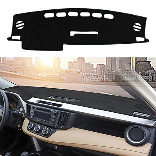 Dashboard Cover Dash Cover Mat Pad Carpet Custom Fit for Toyota RAV4 2013 2014 2015 2016 2017 2018 Accessories Anti-Skid Center Console Protector Cover Mat(Black Edge) - color: Black Edge, size: For Toyota RAV4 2013-2018