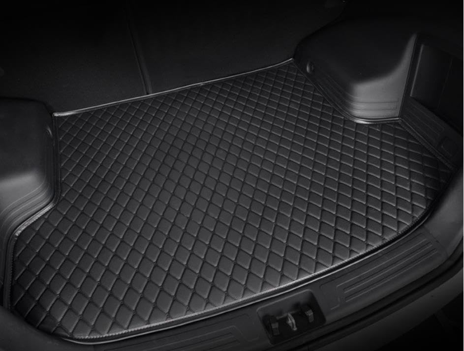 Custom Car Cargo Mat Car Boot Liner Waterproof Anti-Slip All Weather Protection Leather Material, Compatible with 99% Car Model Trunk Carpet Liners (Black) - color: Black