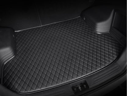 Custom Car Cargo Mat Car Boot Liner Waterproof Anti-Slip All Weather Protection Leather Material, Compatible with 99% Car Model Trunk Carpet Liners (Black) - color: Black
