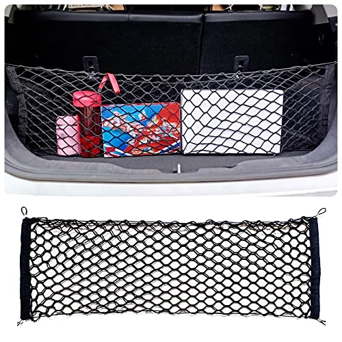 Car Rear Cargo Net with Good Elasticity&Tensile Strength Trunk Net Organizer for SUV Truck,Ideal Car Net Keeps Overlanding Accessories (L 43.3''x15.74'') - color: L 43.3''x15.74''