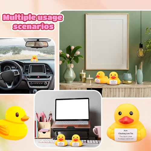 Civaner 7 Inch Emotional Giant Rubber Duck with Positive Message Thank You Gifts Motivational Rubber Duck Gift for Desk, Office, Home Decor Graduation(Moms Gifts) - style: Moms Gifts