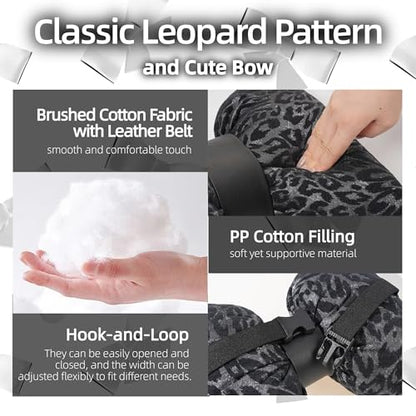 Car Headrest Pillow with Leopard Print Chic Car Interior Breathable Neck Support Cushions Fits for Most Cars (Black Pillow) - color: Black Pillow