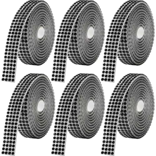 Rhinestone Ribbon Self Adhesive, 6-Yard Bedazzling Strips, 6-Rolls Rhinestone Strips for DIY Craft, Rhinestones for Crafting, Home Decor and Special Events, Black - color: 6 Rolls 6 Yard Black
