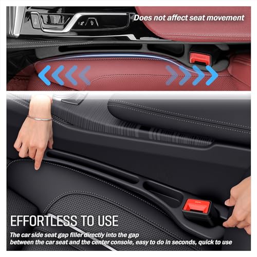 2PCS Car Seat Gap Filler Organizer,Soft Car Gap Filler Organizer for Filling Gaps with Storage Slots,Versatile Cars Seat Gaps Fillers Strip Cars Interior Accessories