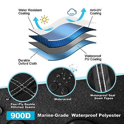 Waterproof Center Console Boat Cover 20-22ft, Heavy Duty 1300D Marine Grade Polyester Canvas 20' 21ft 22 Foot Boat Center Console Covers, Black - color: Black, size: 20'-22' Long (Beam Width up to 106")