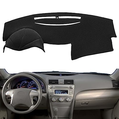 Dash Cover Mat Pad Custom Fit for Toyota Camry 2007 2008 2009 2010 2011 Dashboard Cover Carpet Cap Protector (Black) Y27 - color: 07-11 Black