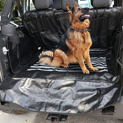 Pet Dog Cargo Liner Trunk Mat for 2007-2025 Jeep Wrangler JK JL 4 Door Unlimited Sahara Rubicon Rear Trunk Floor Mat Cargo Liner Dogs Seat Cover, All Weather Waterproof, America Flag - color: US Flag