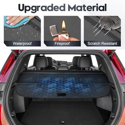 Powerty Cargo Cover for 2025 2026 Chevy Equinox & GMC Terrain Accessories Trunk Cover Retractable Trunk Shielding Shade Cargo Luggage Cover with Storage Cargo Net No Gap - size: 6) Chevy Equinox & GMC Terrain | 2025-2026