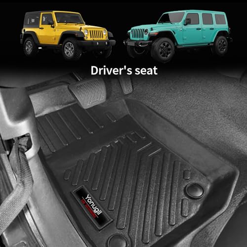 for 2018-2026 Jeep Wrangler JL 4 Door 2 Door 4XE /for 2020-2025 2026 Jeep Gladiator Front Floor Mats All Weather TPE Rubber Protection Accessories (for Jeep Wrangler JL Front Floor Mats) - color: for Jeep Wrangler JL Front Floor Mats