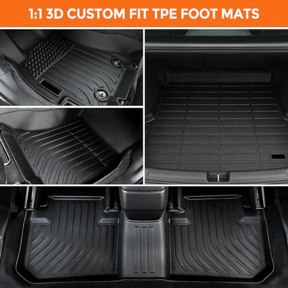 Floor Mats for Subaru Forester 2014-2018, Custom Fit Heavy Duty TPE All Weather Protection, Waterproof Non-Slip Black Car Liners for Front & Rear (Two-Row Floor Mats & Cargo Liner) - style: 19) For Subaru Forester | 2014-2018 | Full Set