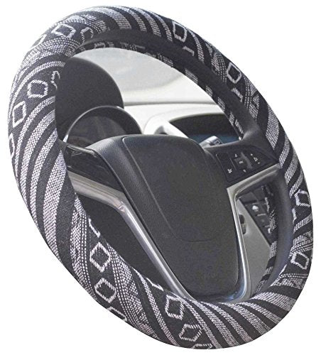 Medium Ethnic Style Coarse Flax Cloth Automotive Steering Wheel Cover Anti Slip and Sweat Absorption Auto Car Wrap Cover (14.5''-15'',G) - color: G, size: 14.5 - 15 inches
