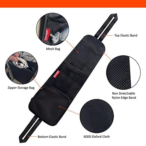 Car Seat Side Organizer, Auto Seat Storage Hanging Bag, Phones, Drink, Stuff Holder with Mesh Pocket for Cars, SUV & Truck