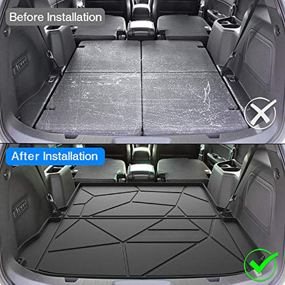 KUST Trunk Cargo Mat for 2011-2019 Ford Explorer, Rear Cargo Trunk Liner for Explorer Accessories All Weather Protection TPE Rubber Raised Edge - style: Explorer 2011-2019 │ Trunk Mat