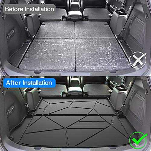 KUST Trunk Cargo Mat for 2011-2019 Ford Explorer, Rear Cargo Trunk Liner for Explorer Accessories All Weather Protection TPE Rubber Raised Edge - style: Explorer 2011-2019 │ Trunk Mat