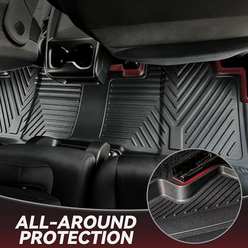 YITAMOTOR Floor Mats Fit for Hyundai Palisade 2020-2025 7/8 Seats, TPE All Weather Car Protection Floor Liners Palisade Accessories, 1st & 2nd & 3rd Row & Backrest Mat & Cargo Liner, Black - style: 2020-2025 Palisade Full Set