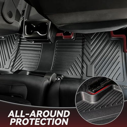 YITAMOTOR Floor Mats Fit for Hyundai Palisade 2020-2025 7/8 Seats, TPE All Weather Car Protection Floor Liners Palisade Accessories, 1st & 2nd & 3rd Row & Backrest Mat & Cargo Liner, Black - style: 2020-2025 Palisade Full Set