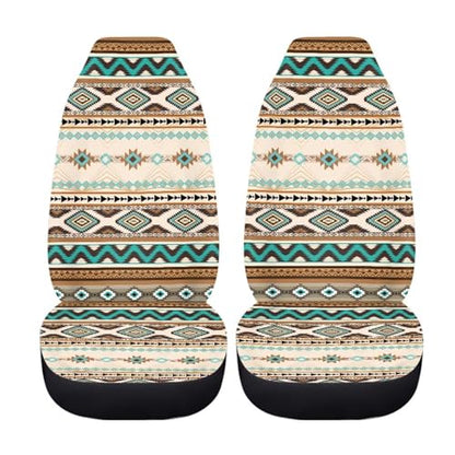 Dreaweet Aztec Car Seat Covers Southwest Native Indian Ameircan Navajo Print Front Seat Covers Set of 2 Car Seat Protector Front Seats Only Universal Seat Covers for SUV Trucks Cars - color: Aztec Southwest