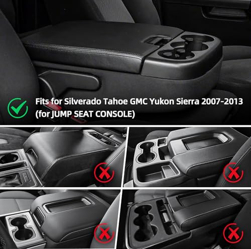 Center Console Cover Fit for Silverado Tahoe Sierra Yukon Suburban 2007-2013 Jump Seat Console, Car Armrest Seat Box Cover, Car Arm Rest Covering, Arm Rest Cushion Pad - size: 2007-2013 Silverado Sierra Jump Seat Console