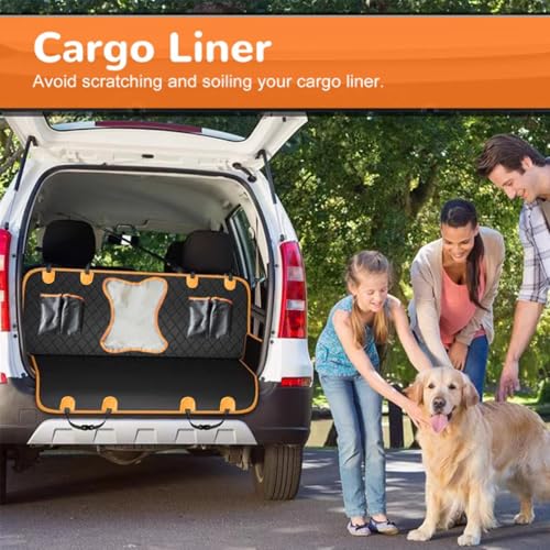 Dog Car Seat Cover,Back Seat Extender for Dogs,600D Heavy Dute Durable Car Seat Cover for Dogs Pets,100% Waterproof Back Seat Pet Cover for Dogs with Mesh Window, with Seatbelt,Trucks and SUVs - color: Dog Bone