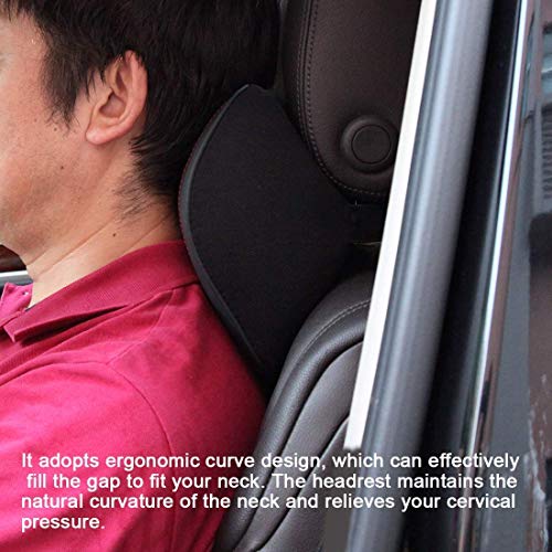 awave bloom Car Headrest,Car Seat Neck Rest Pillow,Comfort Headrest Cushion for Chair,100% Memory Foam Cervical Support,Leather Headrest for Driving,Relieve Neck Pain,Neck Supports for Car(Black)