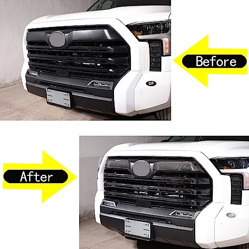 Aunginsy Car Front Bumper Grille Trim Sticker Compatible with Toyota Tundra 2022 2023 2024 Pickup Truck Real Carbon Fiber Material Decorative Sticker Protection Cover Interior Accessories - size: Front Bumper Grille Trim Sticker