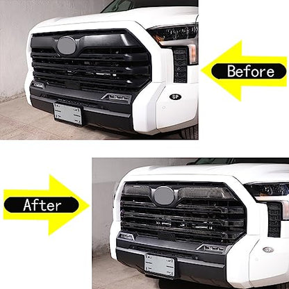 Aunginsy Car Front Bumper Grille Trim Sticker Compatible with Toyota Tundra 2022 2023 2024 Pickup Truck Real Carbon Fiber Material Decorative Sticker Protection Cover Interior Accessories - size: Front Bumper Grille Trim Sticker