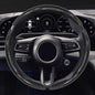 3PCS Carbon Fiber Steering Wheel Cover, Anti-Slip & Segmented Design, Snap on Car Steering Wheel Cover, Universal 99% Vehicle Wrap Grip Protector, Car Interior Accessories (Black) - color: BLACK