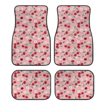Cherry Flower Pink Car Floor Mats Front & Rear Car Mats Set of 4pcs Car Carpet Universal Fit for SUV,Vans,sedans,Trucks - color: Cherry Flower Pink