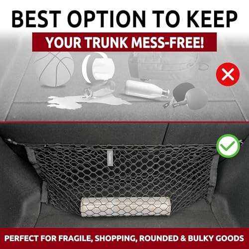 Rear Seat Envelope Style Automotive Elastic Trunk Mesh Cargo Net for Honda Civic 2022-2025 - Premium Trunk Organizer and Storage - Luggage Net for Hatchback - Car Organizer for Honda Civic