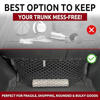 Rear Seat Envelope Style Automotive Elastic Trunk Mesh Cargo Net for Honda Civic 2022-2025 - Premium Trunk Organizer and Storage - Luggage Net for Hatchback - Car Organizer for Honda Civic