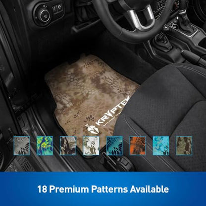 Coverking Universal Car Floor Mats Set of 2 (Front Driver and Passenger) Kryptek Highlander Camo - All-Weather Protection for Mud, Dirt, Rain, Spills, Non-Slip Backing, Fits Cars Trucks SUVs Jeeps - style: Kryptek Highlander