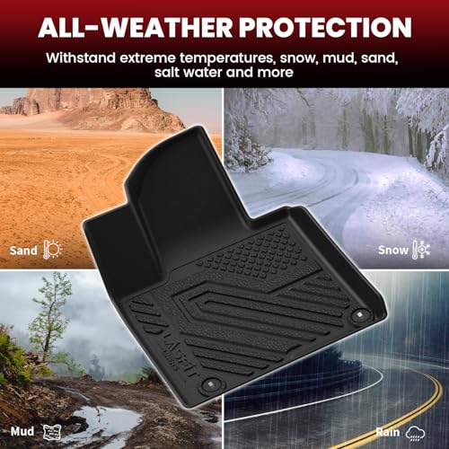 LASFIT Floor Mats & Backrest Mats & Cargo Mat for Kia Sorento 2026 2025 2024 2023 2022 2021 (Not Fit for Hybrid & PHEV) All Weather TPE Custom Fit Floor Liners Full Set Car Mats Accessories, Black