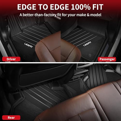 LASFIT Floor Mats for BMW X5 (F15) 2014-2018 / for BMW X6 (F16) 2015-2019, Custom Fit TPE All Weather Floor Liners 1st & 2nd Row Car Mat, Black - size: 3) X5 2014-2018 | X6 2015-2019 | Floor Mats
