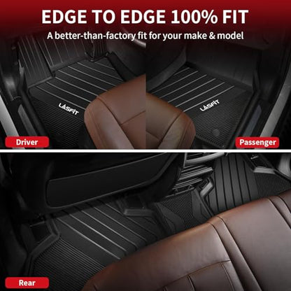 LASFIT Floor Mats for BMW X5 (F15) 2014-2018 / for BMW X6 (F16) 2015-2019, Custom Fit TPE All Weather Floor Liners 1st & 2nd Row Car Mat, Black - size: 3) X5 2014-2018 | X6 2015-2019 | Floor Mats
