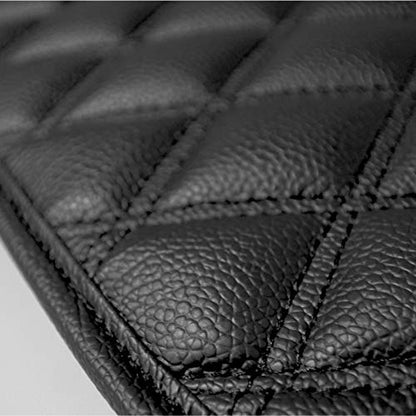 FH Group Luxury Universal Car Floor Mats - Black PU Leather Diamond Design - Heavy Duty Non-Slip - Universal Fit for Most Sedan, SUV, Truck - color: Carbon Black