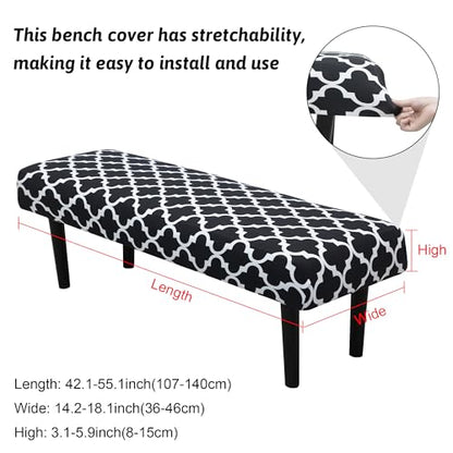 Stretch Bench Covers, Bench Seat Cover, Printed Seat Protector, Washable Slipcover, Rectangle Bench Cover for Dining Room, Living Room, Kitchen(Cell) - color: Cell