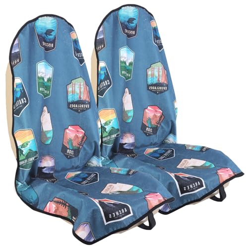 Car Seat Cover Protector Front Seats,for Gym Workout,Running,Swimming,Beach and Hiking,Waterproof Sweat Towel Bucket Seat Covers for Cars SUV Trucks (National Parks, 2Pcs) - color: National Parks, size: 2Pcs Front Seat Towel