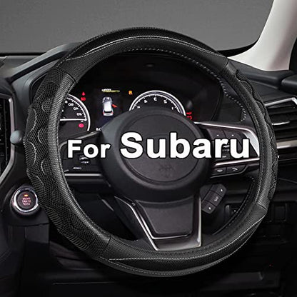 GIANT PANDA Steering Wheel Cover for Subaru Forester, Car Steering Wheel Cover for Subaru Outback and Crosstrek - Black - color: Black