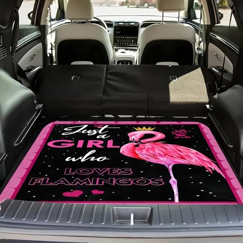 Universal Car Trunk Mat 29" x 39", Pink Flamingos All Weather Trunk Protection Cargo Liner, Durable Cargo Mat Rear Trunk Liner, Stylish Vehicle Interior Accessories Suitable for Most Car Models - color: Pink Flamingos