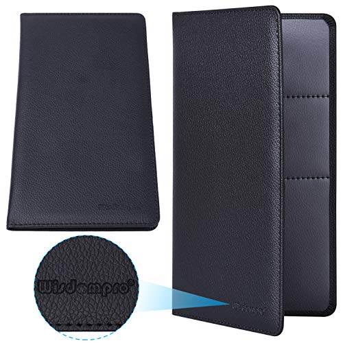 Wisdompro Car Document Holder Organiser, PU Leather Vehicle Insurance and Registration Holders Wallet Case for ID Card, Driving Licence, Key Contact Information Cards - color: Black